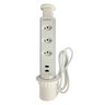 Torre Embutir Móveis 3 Tomadas de 20a Cada 2 Usb-a Branca - 1