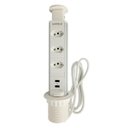 Ver imagem 1 de Torre Embutir Móveis 3 Tomadas de 20a Cada 2 Usb-a Branca