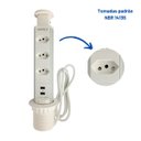 Ver imagem 3 de Torre Embutir Móveis 3 Tomadas de 20a Cada 2 Usb-a Branca