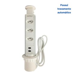 Torre Embutir Móveis 3 Tomadas de 20a Cada 2 Usb-a Branca - 5