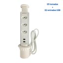 Ver imagem 6 de Torre Embutir Móveis 3 Tomadas de 20a Cada 2 Usb-a Branca