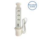 Ver imagem 4 de Torre Embutir Móveis 3 Tomadas de 20a Cada 2 Usb-a Branca