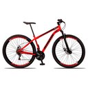 Ver imagem 1 de Bicicleta Bike Aço Aro 29 Suspensão Dianteira 21 Velocidades Freio a Disco Vermelho Ferrari