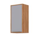 Ver imagem 2 de Armário Aéreo MDF 1 Porta 40cm Marrom/Cinamomo/Platina
