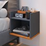 Kit 2 Mesinhas Madri Nicho Apoio Cama Cabeceira Luana Aérea Fixa Parede Decoração Quarto Casal - 4