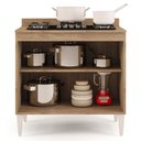 Ver imagem 3 de Balcão para Cooktop 80cm 2 Portas Flórida Castanho/Cinza - Lumil Móveis