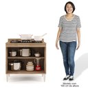 Ver imagem 6 de Balcão para Cooktop 80cm 2 Portas Flórida Castanho/Cinza - Lumil Móveis