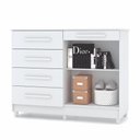 Ver imagem 2 de Cômoda Huelva 5 Gavetas 2 Portas MDP Puxador MDF Branco Mobiliart