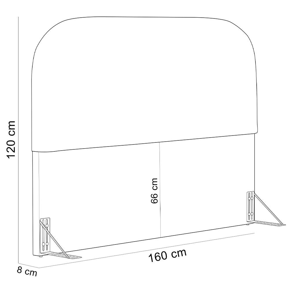 Cabeceira Cama Box Queen 160cm Orgânica Lanna W01 Linho Cru - Lyam Decor - 5