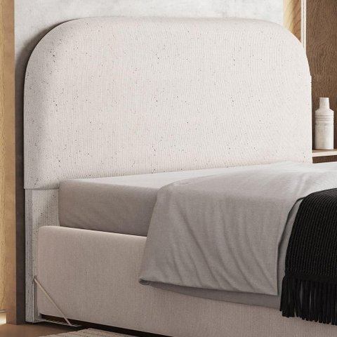 Cabeceira Cama Box Queen 160cm Orgânica Lanna W01 Linho Cru - Lyam Decor