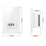 Smart Interruptor Inteligente W-fi 2 Canais/teclas Touch + Tomada Branco para Automação - 2