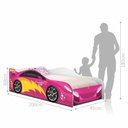 Ver imagem 2 de Cama Carro Menina Rosa Solteiro com Colchão