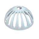 Ver imagem 1 de Ralo Abacaxi Hemisférico Alumínio Branco Anti Folhas para Tubo de 150mm 6 Polegadas Calhas Telhado