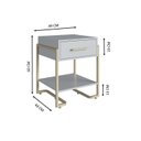 Ver imagem 3 de Mesa de Cabeceira 49cm com 1 Gaveta Destaques Bege