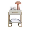 Ver imagem 4 de Mesa de Cabeceira 49cm com 1 Gaveta Destaques Bege