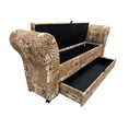 Ver imagem 1 de Recamier Puff Baú Sapateira com Braços e Gaveta 1,38 Cm para Cama Box Padrão - Animal Print