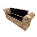 Ver mais imagens de Recamier Puff Baú Sapateira com Braços e Gaveta 1,38 Cm para Cama Box Padrão - Animal Print