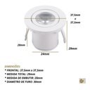 Ver imagem 5 de Spot Led P/ Movel Nicho 1w Embutir Mini Redondo C/2 Unidades - Branco