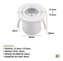 Ver imagem 5 de Spot Led P/ Movel Nicho 1w Embutir Mini Redondo C/2 Unidades - Branco