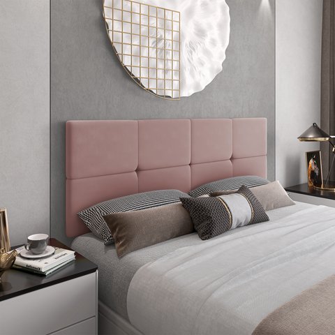 Cabeceira Estofada Bruna Para Cama Queen Size Casal 1,60m Rose