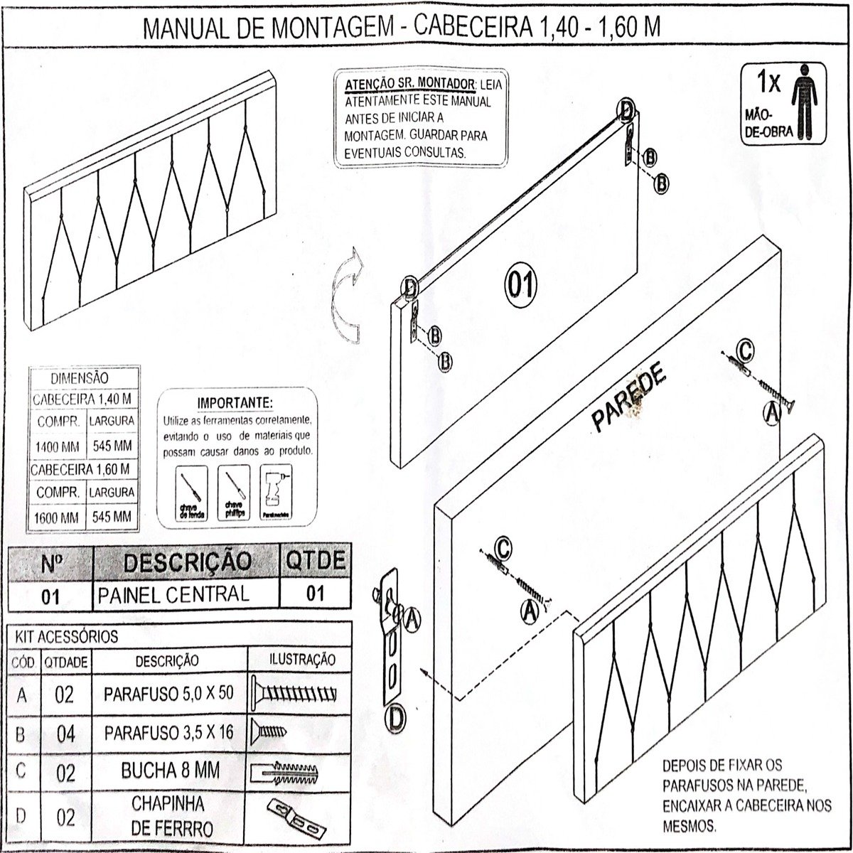 Cabeceira Estofada Bruna Para Cama Queen Size Casal 1,60m Rose - 6