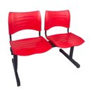 Ver imagem 2 de Cadeira Longarina Iso Plastica 2 Lugares Vermelha Popmov Longarina Iso 2 Lugares