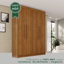 Ver imagem 7 de Guarda-Roupa 4 Portas 3 Gavetas 100% MDF Veneza Marrom/Cinamomo