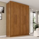 Ver imagem 1 de Guarda-Roupa 4 Portas 3 Gavetas 100% MDF Veneza Marrom/Cinamomo