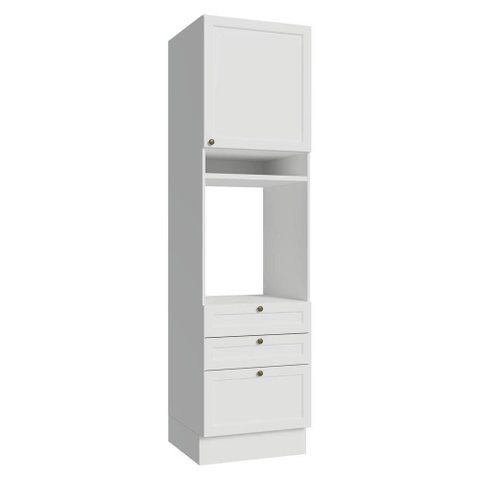 Torre Quente 60 Cm 1 Porta 3 Gavetas Branco Vik Madesa Branco