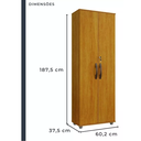 Ver imagem 3 de Armário Multiuso 2 Portas com Chave Caique - Chf - Cinamomo