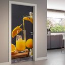 Ver imagem 1 de Adesivo Para Porta Suco De Laranja Com Laranjas Fatiadas- 73X210Cm