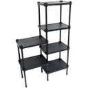 Ver imagem 1 de Estante de Plástico Modular Multiuso 6 Prateleiras 2 Torres Preta Montável 78 Kg Qualyplas 6 PRATELE