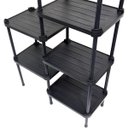 Ver imagem 4 de Estante de Plástico Modular Multiuso 6 Prateleiras 2 Torres Preta Montável 78 Kg Qualyplas 6 PRATELE