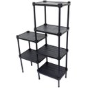 Ver imagem 2 de Estante de Plástico Modular Multiuso 6 Prateleiras 2 Torres Preta Montável 78 Kg Qualyplas 6 PRATELE