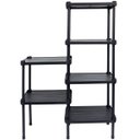 Ver imagem 5 de Estante de Plástico Modular Multiuso 6 Prateleiras 2 Torres Preta Montável 78 Kg Qualyplas 6 PRATELE