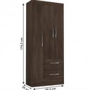 Ver imagem 5 de Guarda-Roupa de Solteiro 3 Portas 2 Gaveta Prime Cacau