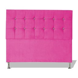 Cabeceira Rosa Quadriculada Cama Casal e Box:rosa/138 - 1