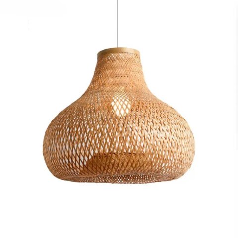 Lustre Pendente Bali White Arrow em Bambu Natural – 38x50 Cm