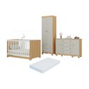 Ver imagem 2 de Quarto de Bebê Completo com Berço Americano 3 em 1 e Colchão Incluso Flor Multimóveis MP4944