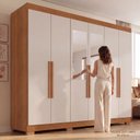 Ver imagem 7 de Guarda-Roupa Casal Malta 6 Portas 2 Gavetas com Pés e Espelhos Yescasa