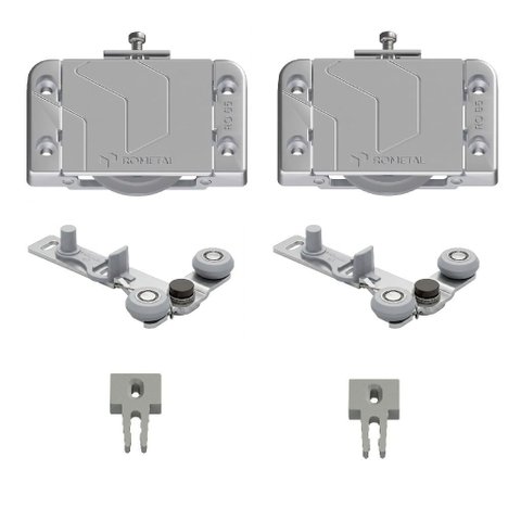 Kit para Porta de Correr Ro 65 4025 Sl Prata Sobreposto 60kg 1 Porta Rometal Unitário