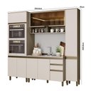 Ver imagem 5 de Cozinha Modulada Connect 4 Peças Duna/cristal com Torre Quente 2 Fornos - Móveis Henn