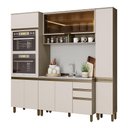 Ver imagem 1 de Cozinha Modulada Connect 4 Peças Duna/cristal com Torre Quente 2 Fornos - Móveis Henn