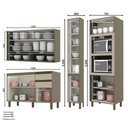 Ver imagem 4 de Cozinha Modulada Connect 4 Peças Duna/cristal com Torre Quente 2 Fornos - Móveis Henn