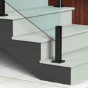Ver imagem 4 de Torre Guarda Corpo Coluna Pinça Preto 30cm para Vidro 1 Furo