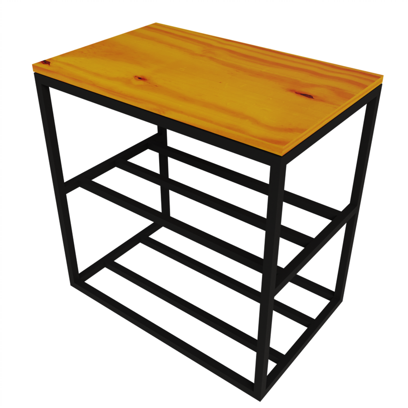 Ver imagem 3 de Banco Sapateira Estilo Industrial com Praticidade e Reforço 30x40cm