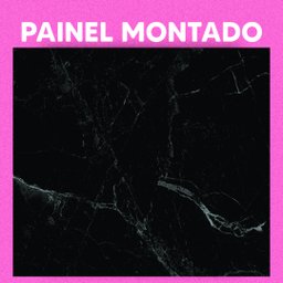 Papel de Parede Painel 3D Mármore Preto 2,5M Vinilico Revestimento Auto Colante Brilho Marmorizado - 3