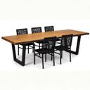 Ver imagem 4 de Mesa de Jantar 8 Lugares Madeira Maciça Rústica Borda Orgânica 220cm