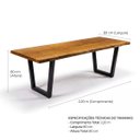 Ver imagem 3 de Mesa de Jantar 8 Lugares Madeira Maciça Rústica Borda Orgânica 220cm
