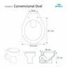 Assento Sanitario Poliester Convencional Oval Neve (Branco) para vaso Ideal Standard - 2